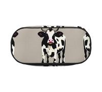 HJLUUFT Astuccio per matite con stampa a pois neri di mucca, semplice e robusto, multifunzionale, per cancelleria da ufficio