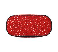 HJLUUFT Astuccio per matite con stampa a pois rossi e bianchi, semplice e robusto, multifunzionale, per cancelleria da ufficio