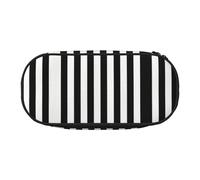 HJLUUFT Astuccio per matite con stampa a righe bianche e nere, semplice e robusto, multifunzionale, per cancelleria da ufficio