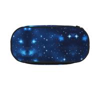 HJLUUFT Astuccio per matite con stampa a stelle blu brillante, semplice e robusto, multifunzionale, per cancelleria da ufficio