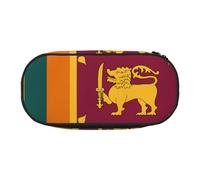 HJLUUFT Astuccio per matite con stampa bandiera dello Sri Lanka, semplice e robusto, multifunzionale, per cancelleria da ufficio