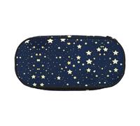 HJLUUFT Astuccio per matite con stampa blu navy cielo e stelle, semplice e robusto, multifunzionale, per cancelleria da ufficio