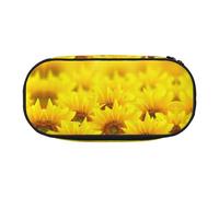 HJLUUFT Astuccio per matite con stampa di girasoli gialli, semplice e robusto, multifunzionale, per cancelleria da ufficio