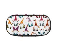 HJLUUFT Astuccio per matite con stampa di gnomi divertenti natalizi, semplice e robusto, multifunzionale, per cancelleria da ufficio