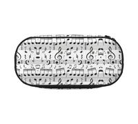 HJLUUFT Astuccio per matite con stampa di note musicali, semplice e robusto, multifunzionale, per cancelleria da ufficio