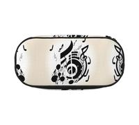 HJLUUFT Astuccio per matite con stampa di note musicali, semplice e robusto, multifunzionale, per cancelleria da ufficio