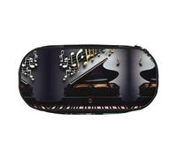 HJLUUFT Astuccio per matite con stampa di note musicali, semplice e robusto, multifunzionale, per cancelleria da ufficio