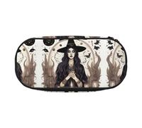 HJLUUFT Astuccio per matite con stampa di stregoneria magica, design bohémien, semplice e robusto, multifunzionale, per cancelleria da ufficio