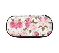 HJLUUFT Astuccio per matite con stampa floreale rosa rosa semplice e robusto multifunzionale astuccio per cancelleria per ufficio