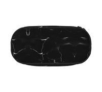 HJLUUFT Astuccio per matite con stampa marmo nero semplice e robusto astuccio multifunzionale per cancelleria da ufficio