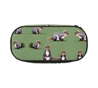 HJLUUFT Astuccio per matite con stampa scoiattolo rosso, semplice e robusto, multifunzionale, per cancelleria da ufficio