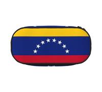 HJLUUFT Astuccio portamatite con stampa bandiera del Venezuela, semplice e resistente, multifunzione, per cancelleria da ufficio, Nero , taglia unica, Carino