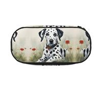 HJLUUFT Astuccio portamatite con stampa dalmata semplice e resistente, multifunzione, organizer per cancelleria da ufficio, Nero , taglia unica, Carino