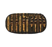 HJLUUFT Astuccio portamatite con stampa di geroglifici egiziani antichi e semplici, robusti, multifunzionali, per cancelleria da ufficio