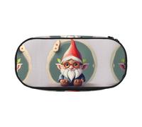 HJLUUFT Astuccio portamatite con stampa nana, semplice e resistente, multifunzione, per cancelleria da ufficio, Nero , taglia unica, Carino