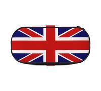 HJLUUFT Astuccio portamatite semplice e robusto con stampa a bandiera inglese, multifunzione, organizer per cancelleria da ufficio, Nero , taglia unica, Carino