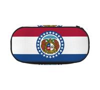 HJLUUFT Astuccio portamatite semplice e robusto con stampa bandiera dello Stato del Missouri, multifunzione, organizer per cancelleria da ufficio, Nero , taglia unica, Carino