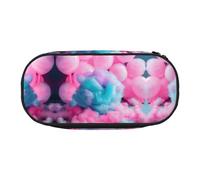 HJLUUFT Astuccio rosa con stampa di zucchero filato semplice e robusto astuccio multifunzionale per cancelleria da ufficio