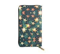 HJLUUFT Atomic Stars Retro Pattern Print Pratico Portafoglio Donna - Sottile e Minimalista Porta Carte di Credito con Similpelle e Cerniera in Metallo, nero, Taglia unica, classico
