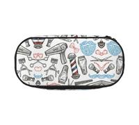 HJLUUFT Barber Shop - Astuccio per matite semplice e resistente, con stampa monocromatica, Nero , taglia unica, Carino