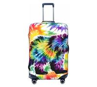 HJLUUFT Bear Dancing Tie Dye Print Travel Luggage Cover Protector Valigie Copertura Copertura Lavabile Bagagli Anti-Graffio, Nero , XL