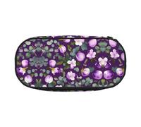 HJLUUFT Beauty case con stampa floreale e prugna primaverile, astuccio per matite Kawaii con cerniera
