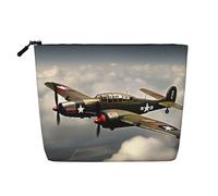 HJLUUFT Beauty case da viaggio con stampa di aeroplano della Seconda Guerra Mondiale, trousse per trucchi da donna, accessori per articoli da toeletta, nero, taglia unica, Nero , Taglia unica