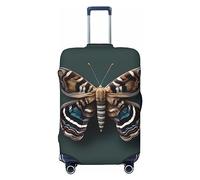 HJLUUFT Bella copertura per bagagli da viaggio con stampa di falene, copertura protettiva per valigia, lavabile, antigraffio, Nero , M