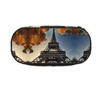HJLUUFT Bella Torre Eiffel Parigi stampa astuccio semplice robusto multifunzionale matita borsa ufficio cancelleria organizzatore