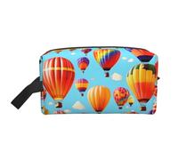 HJLUUFT Borsa da toilette con stampa di mongolfiere per uomo donna borsa organizer da viaggio per adulti porta stanza essenziale, bianco, Taglia unica