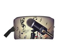 HJLUUFT Borsa da toilette con stampa di note musicali per uomo donna borsa organizer da viaggio per adulti porta stanza essenziale, bianco, Taglia unica