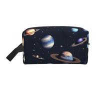HJLUUFT Borsa da toilette con stampa di pianeta stelle e sistema galattico per uomini e donne borsa organizer da viaggio per adulti porta stanza essenziale, bianco, Taglia unica