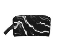 HJLUUFT Borsa da toilette con stampa in marmo bianco nero per uomo donna borsa organizer da viaggio per adulti porta stanza essenziale, bianco, Taglia unica