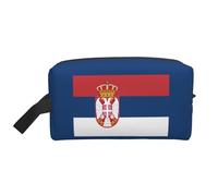 HJLUUFT Borsa da viaggio per la cultura della Serbia, borsa per il trucco portatile, borsa da viaggio, organizer, borsa da viaggio, bianco/giardino opulento, taglia unica, Bianco/Giardino opulento,