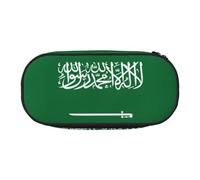 HJLUUFT Borsa per cosmetici con stampa bandiera dell'Arabia Saudita, astuccio per matite e articoli di cancelleria, con cerniera