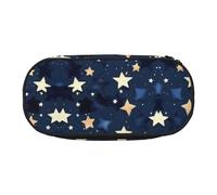 HJLUUFT Borsa per cosmetici con stampa cielo e stelle blu navy per cancelleria, astuccio kawaii, astuccio organizer per gadget con cerniera