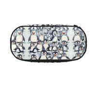 HJLUUFT Borsa per cosmetici con stampa di pinguini carini, per cancelleria, Kawaii, con cerniera