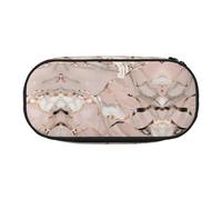 HJLUUFT Borsa per cosmetici con stampa marmorizzata color oro rosa con cerniera