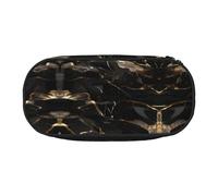 HJLUUFT Borsa per cosmetici con stampa marmorizzata nera e oro Kawaii astuccio per matite gadget organizer con cerniera