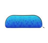 HJLUUFT Borsa portaoggetti semicircolare a forma di pesce sirena, elegante astuccio e borsa per il trucco leggera, adatta per ufficio, vita e viaggi, Oro, Taglia unica, Arte