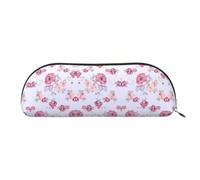 HJLUUFT Borsa portaoggetti semicircolare con rose rosse, elegante astuccio e borsa per il trucco leggera, adatta per ufficio, vita e viaggi, Oro, Taglia unica, Arte
