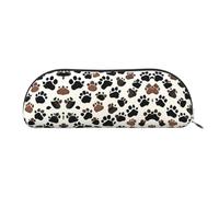 HJLUUFT Borsa portaoggetti semicircolare con stampa di zampe di cane, elegante astuccio e borsa leggera per il trucco, adatta per ufficio, vita e viaggi, Argento, Taglia unica, Arte