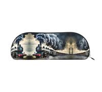 HJLUUFT Borsa portaoggetti semicircolare con treno a vapore, elegante astuccio e borsa per il trucco leggera, adatta per ufficio, vita e viaggi