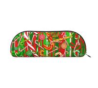 HJLUUFT Borsa semicircolare con scritta "Merry Christmas", elegante astuccio e borsa per il trucco leggera, adatta per ufficio, vita e viaggi, argento, taglia unica, Arte