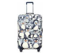 HJLUUFT Carino Baby Penguins Sketch Stampa Bagagli Viaggio Copertura Valigie Copertura Protettiva Valigie Lavabile Copertura Bagagli Antigraffio, Nero , XL