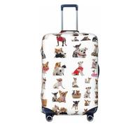 HJLUUFT Carino Chihuahua Pug Modello Stampa Bagagli Da Viaggio Copertura Valigie Protector Valigia Lavabile Baggage Covers Anti-Graffio, Nero , S