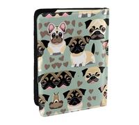 HJLUUFT Carino Chihuahua Pug modello stampa passaporto portafoglio in pelle per uomo e donna, custodia per passaporto da viaggio per famiglia, Nero , Taglia unica