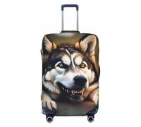 HJLUUFT Carino Husky Stampa Bagagli Da Viaggio Copertura Della Copertura Della Copertura Della Valigia, Lavabile Copertura Bagagli Antigraffio, Nero , S