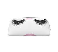 HJLUUFT Ciglia Lip White Premium Cross Grain Pencil Box & Makeup Bag - Versatile Storage per penne, cosmetici e altro, Oro, One Size, Arte