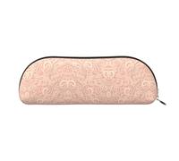 HJLUUFT Classica borsa portaoggetti semicircolare con motivo floreale, elegante astuccio e borsa per il trucco leggera, adatta per ufficio, vita e viaggi, Oro, Taglia unica, Arte